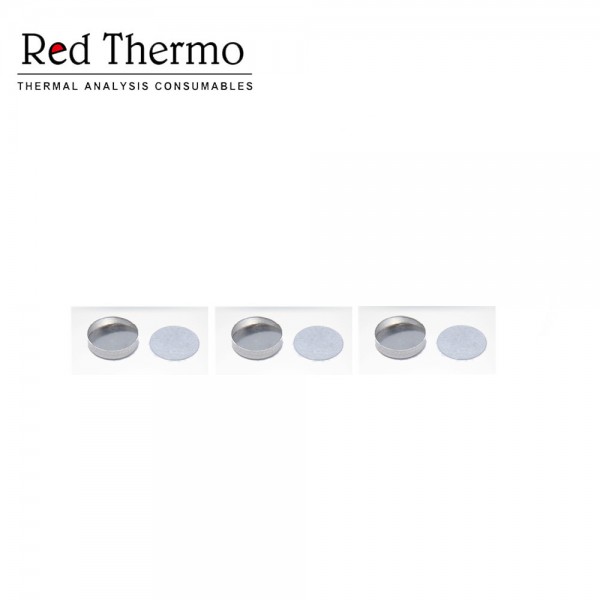 Aluminum crimp cells+Lids for 201-52943-00 Shimadzu  DSC-60 series, DSC-60 plus series, TGA-50 series, TGA-51 series, DTG-60 series, and DTA-50 instruments Red Thermo