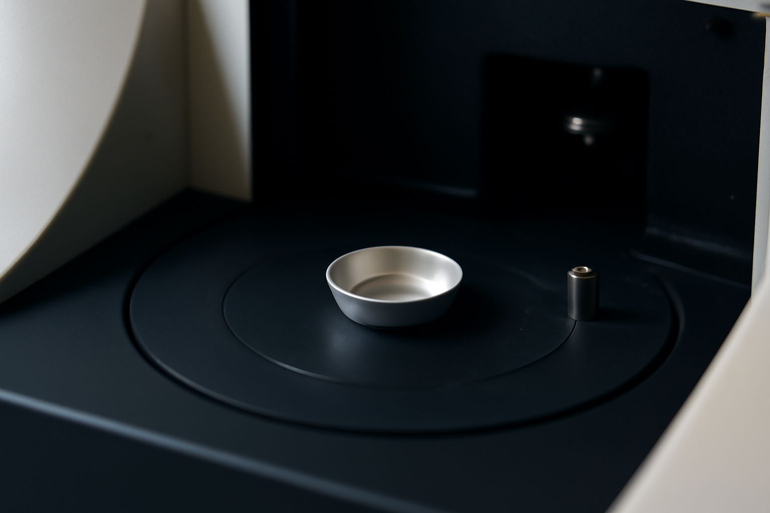 High-quality DSC sample pan used in materials science for precise thermal analysis