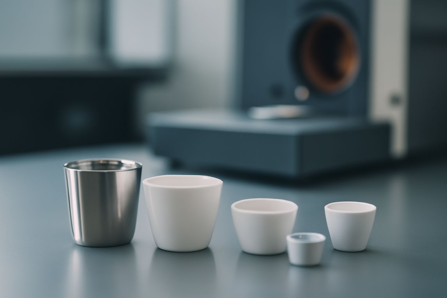 Selection of high-temperature analysis crucibles and materials for laboratory thermal testing