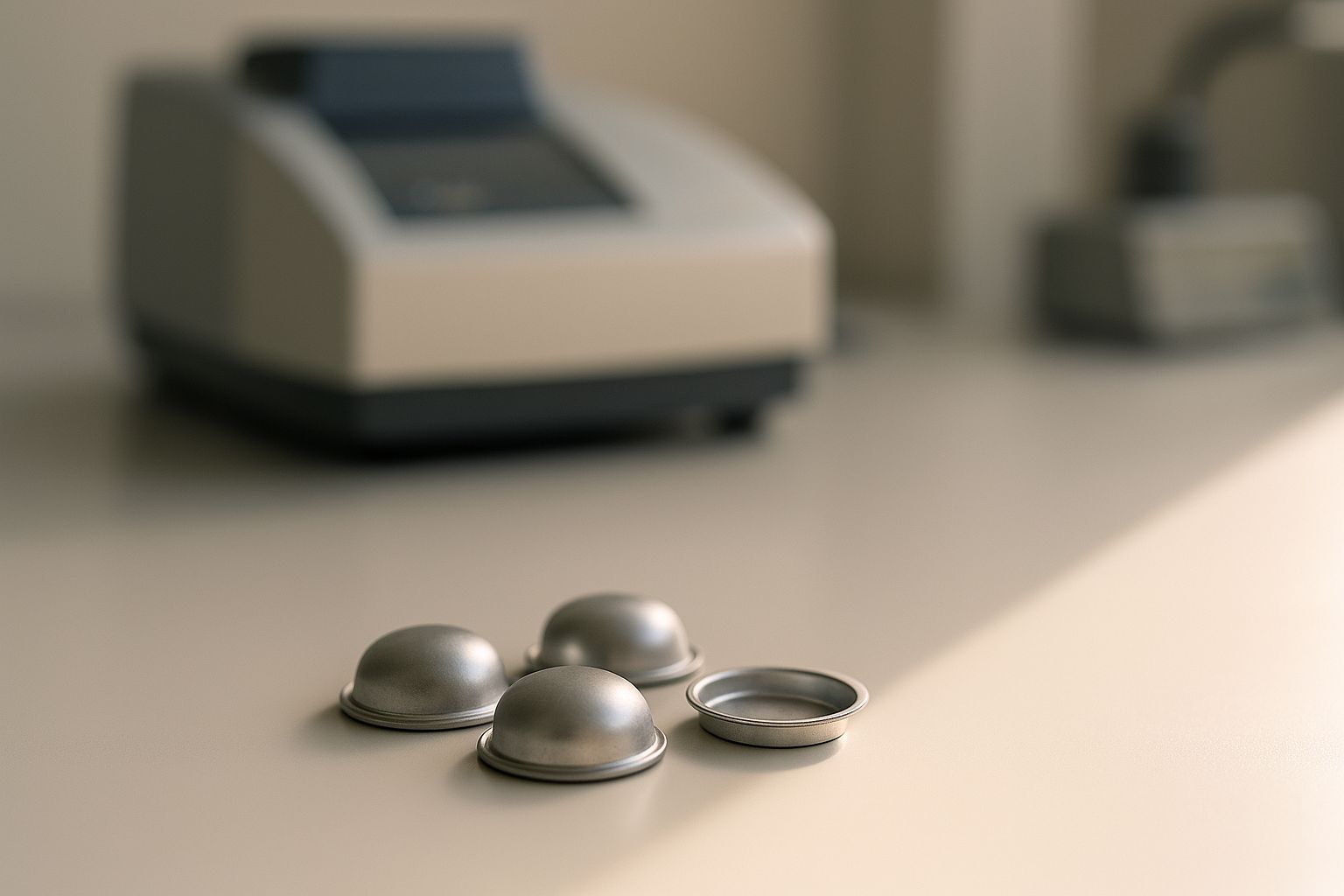 Compatible DSC sample pans minimizing polymer analysis errors in laboratory testing