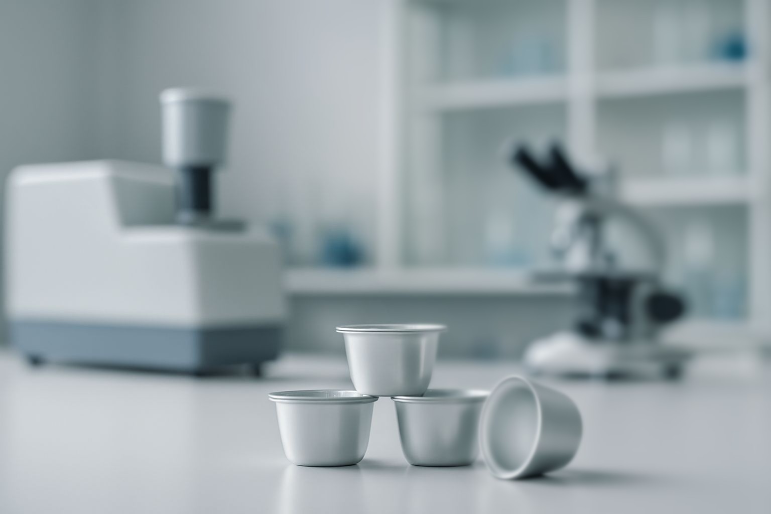 Modern laboratory using DSC aluminum sample crucibles for precise thermal analysis in materials science and pharmaceuticals