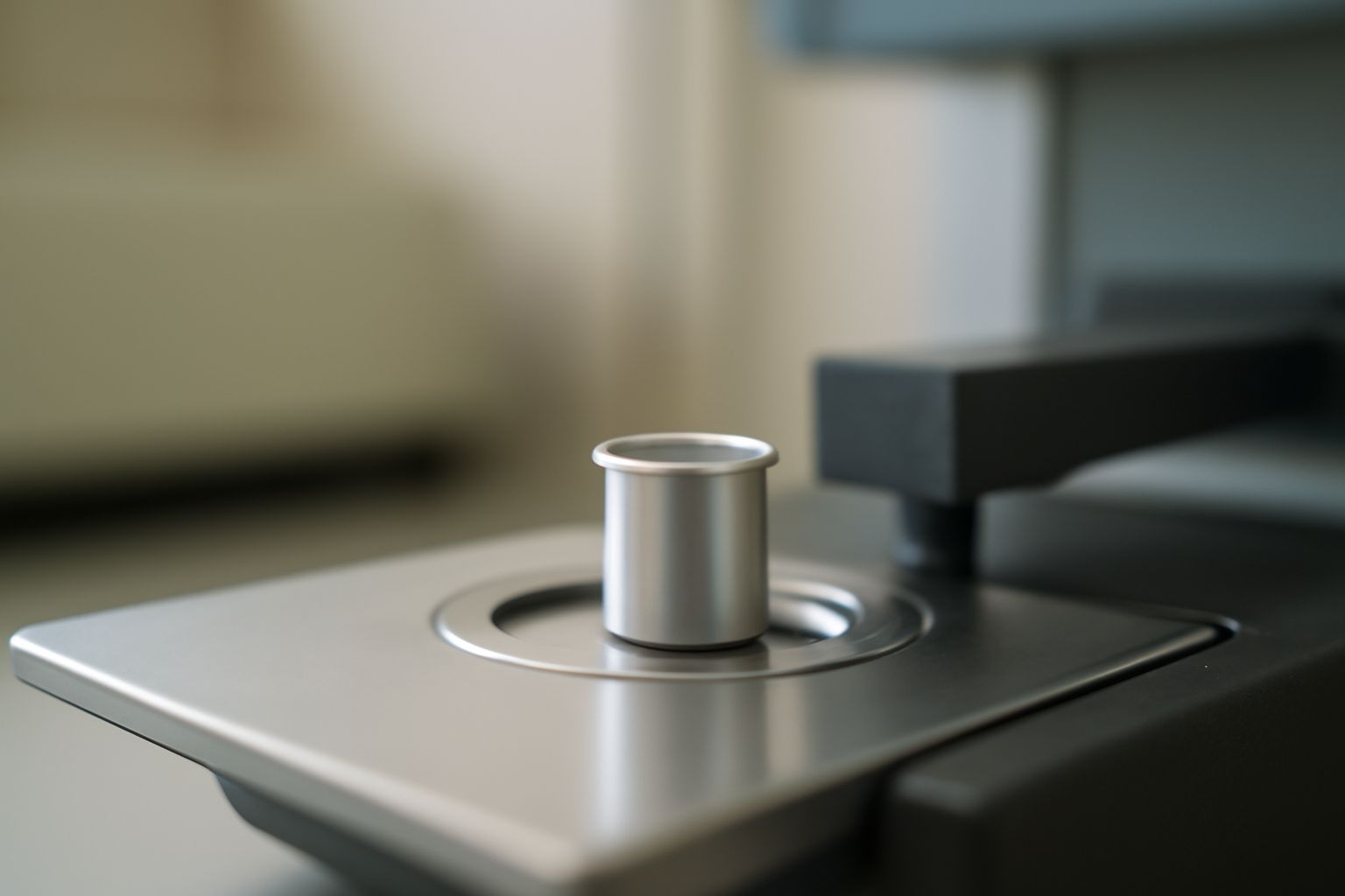 Differential thermal analysis crucibles on laboratory bench showing compatibility with thermal analysis instruments