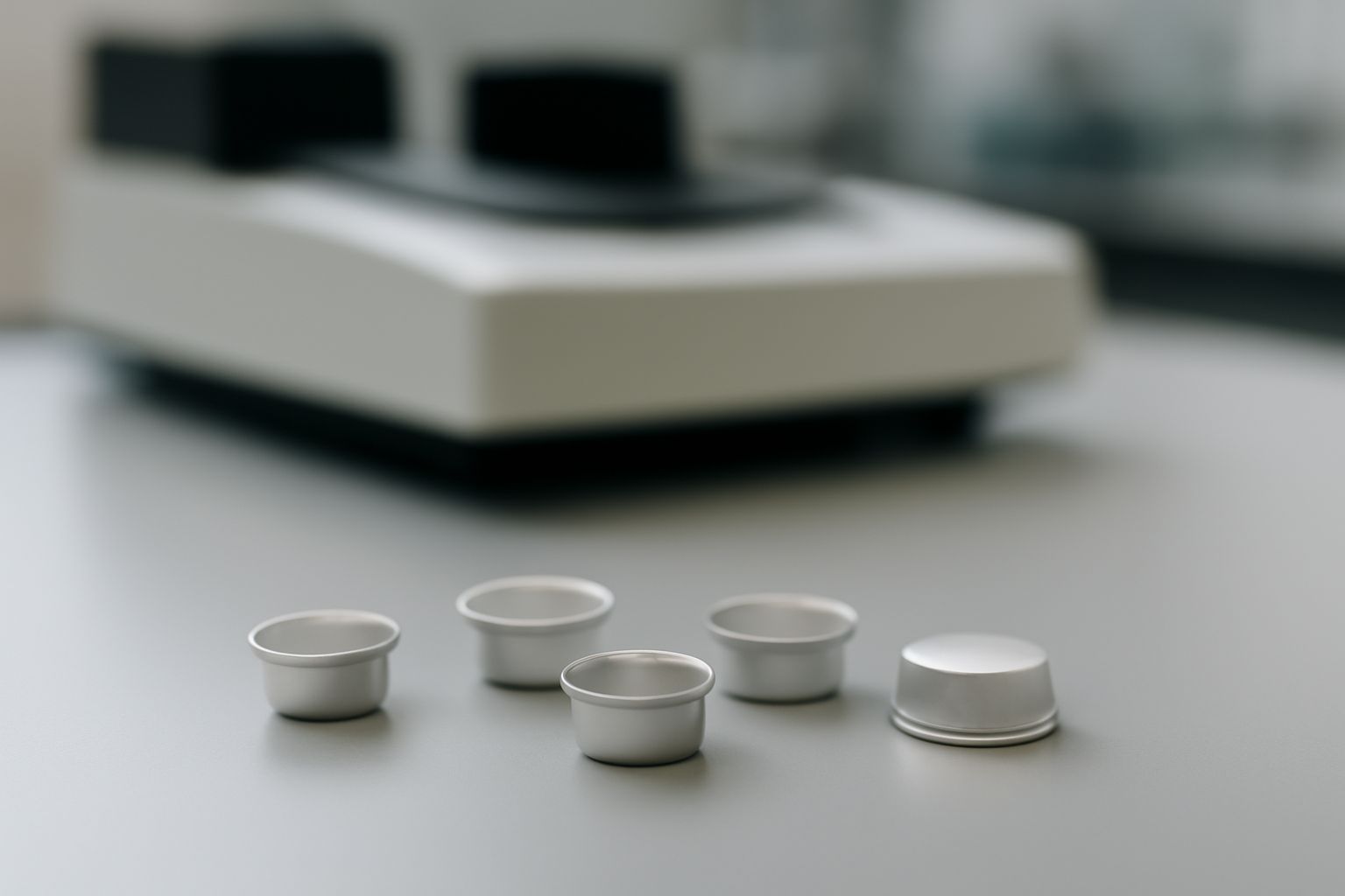 Various disposable DSC sample pans suitable for laboratory thermal analysis equipment